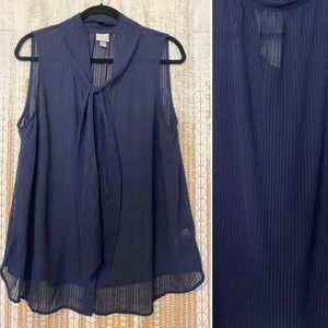 A NEW DAY BUTTON UP BLOUSE WITH TIE NECK